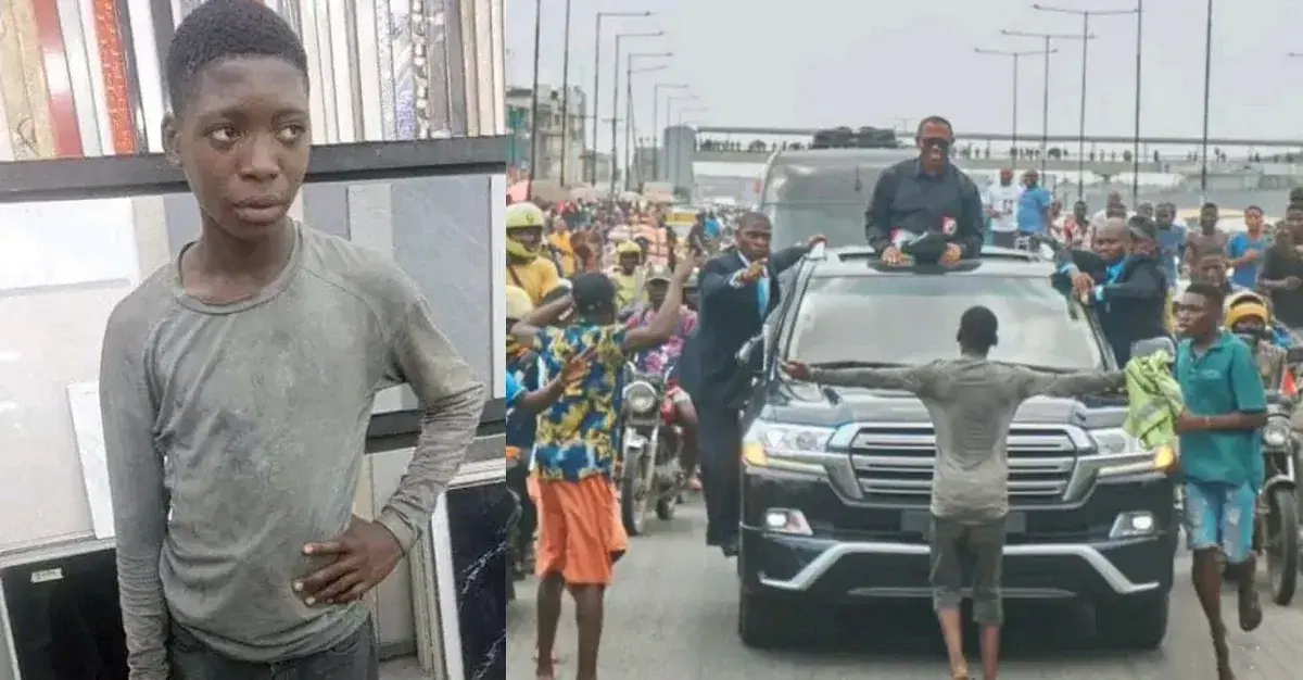 Boy Who Faced Peter Obi’s Convoy